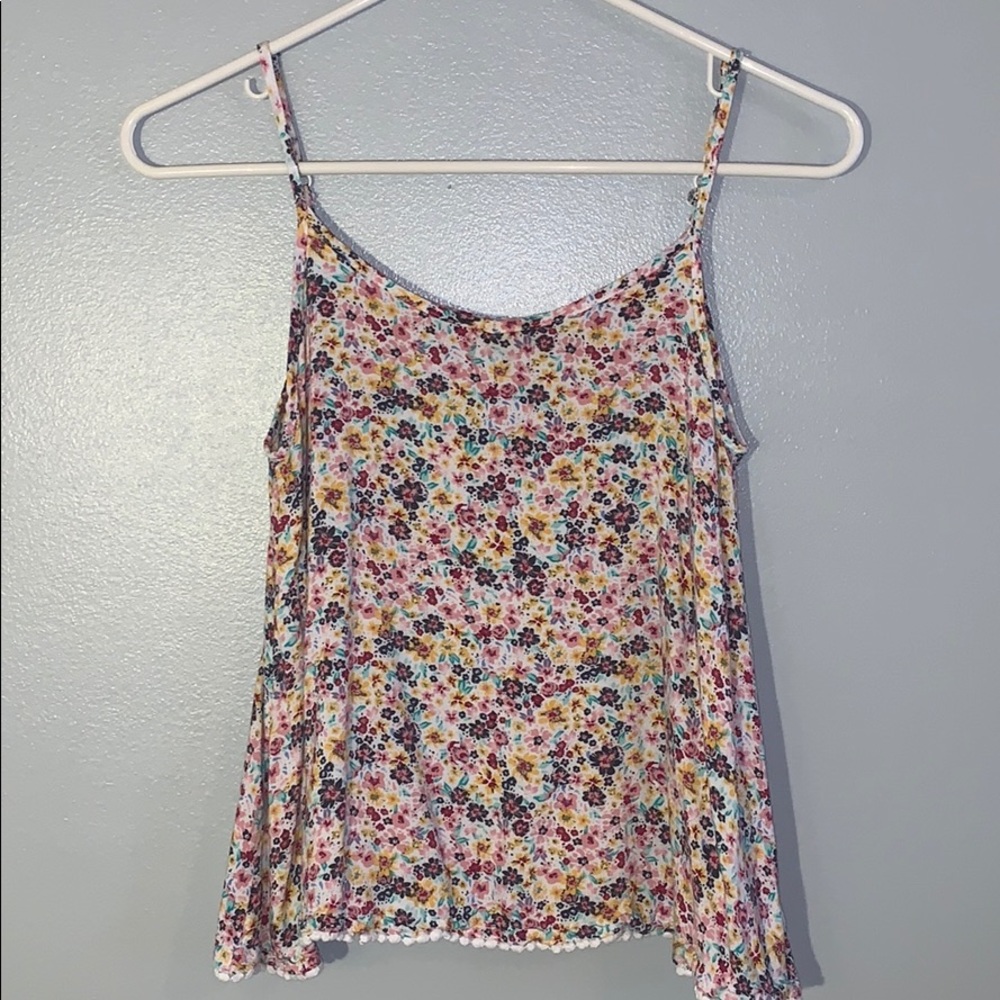 Floral Tank w/ cross back